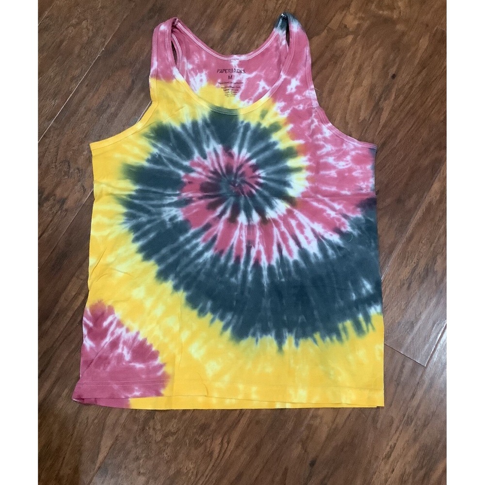Original Paperbacks Mens Tie-Dye Tank Tops Medium